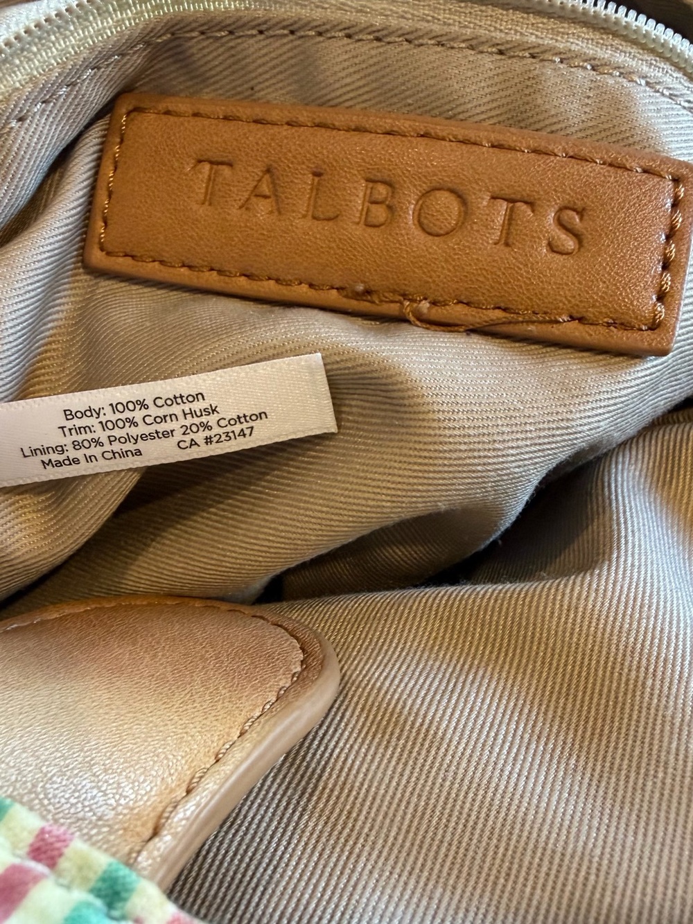 Talbots Multicolor Plaid Tote with Tan Handles - Picture 6 of 6